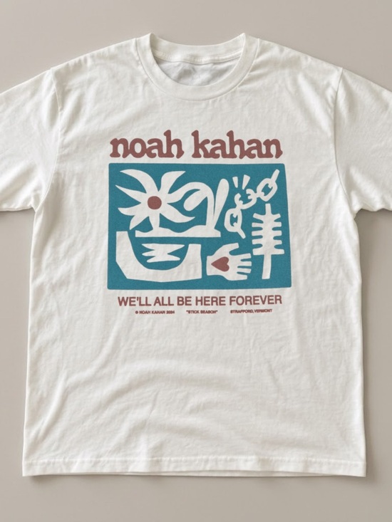Gildan Tops - Noah Kahan "We'll All Be Here Forever" Boston Concert Graphic Tee - White